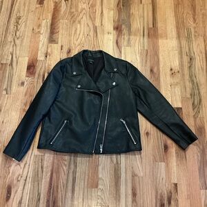 Ann Taylor Black Faux Leather Jacket